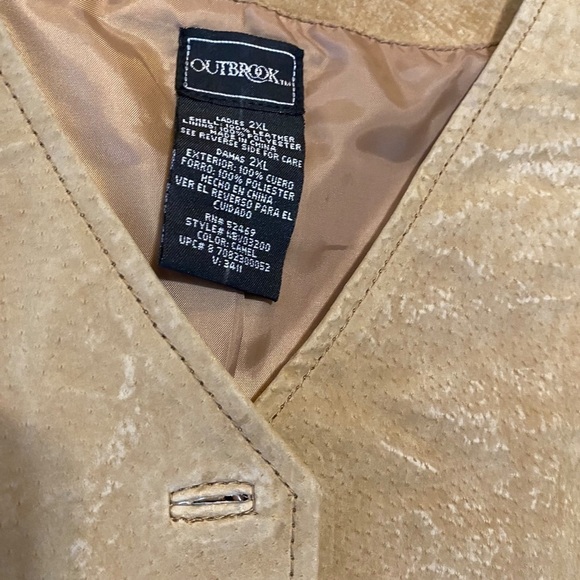 Outbrook Leather‎ Ladies Vest size 2X 100 % Leather Western 100 % Polyester - Picture 6 of 16